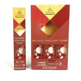 Incienso AROMA TRÍO Palo Santo, Salvia y Mirra